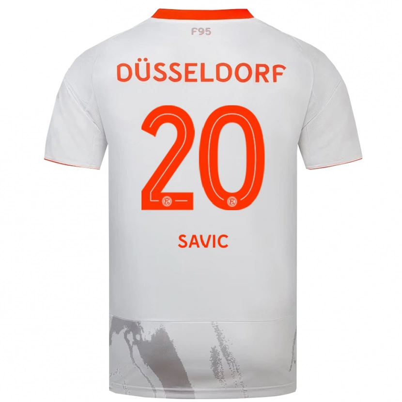 Danxen Women David Savic #20 White Orange Away Jersey 2025/26 T-Shirt