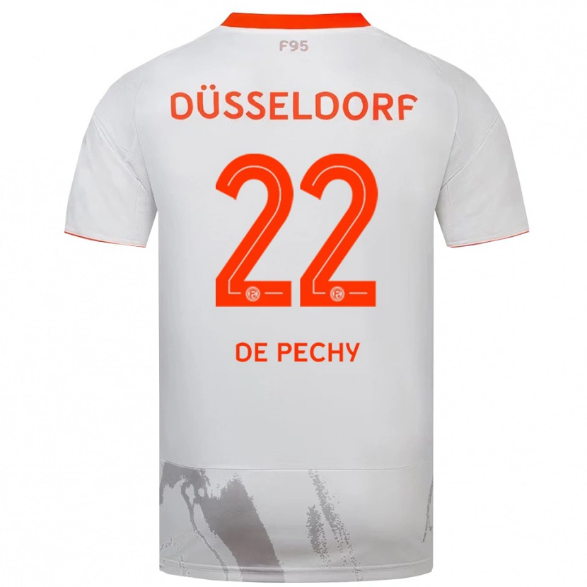 Danxen Women William De Pechy #22 White Orange Away Jersey 2025/26 T-Shirt