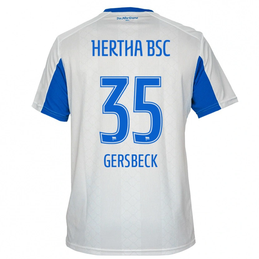 Danxen Women Marius Gersbeck #35 White Blue Away Jersey 2025/26 T-Shirt