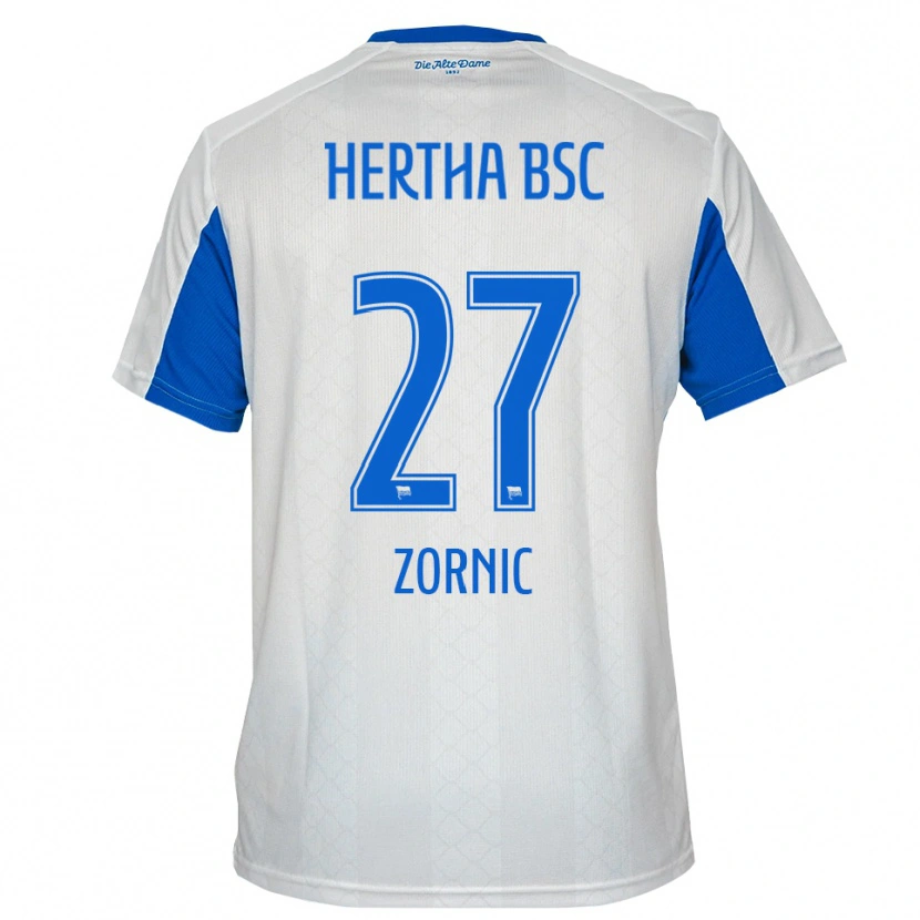 Danxen Women Tarek Zornic #27 White Blue Away Jersey 2025/26 T-Shirt