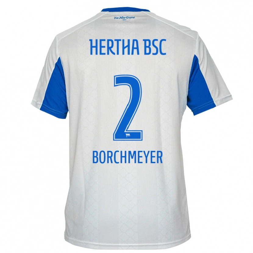 Danxen Women Ronja Borchmeyer #2 White Blue Away Jersey 2025/26 T-Shirt