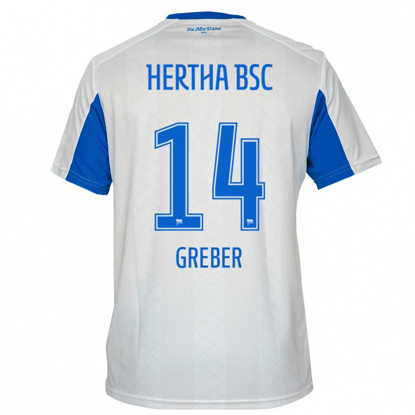 Danxen Women Egor Greber #14 White Blue Away Jersey 2025/26 T-Shirt