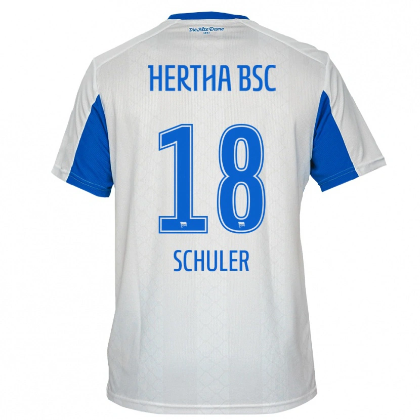 Danxen Women Luca Schuler #18 White Blue Away Jersey 2025/26 T-Shirt