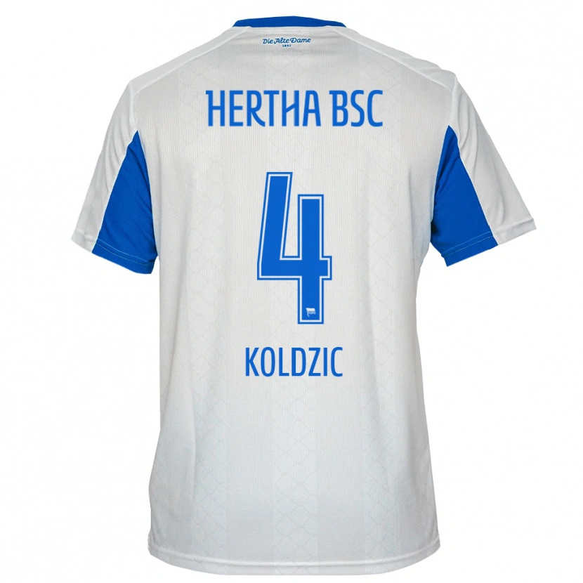Danxen Women Denis Koldzic #4 White Blue Away Jersey 2025/26 T-Shirt