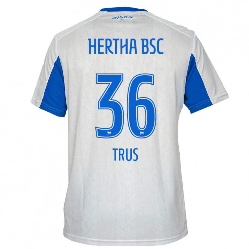 Danxen Women Luis Trus #36 White Blue Away Jersey 2025/26 T-Shirt
