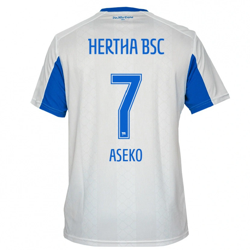 Danxen Women Benjamin Aseko #7 White Blue Away Jersey 2025/26 T-Shirt