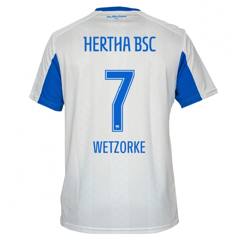 Danxen Women Leonie Wetzorke #7 White Blue Away Jersey 2025/26 T-Shirt