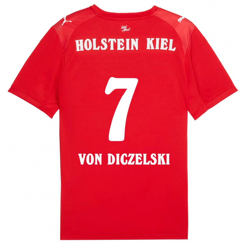 Danxen Women Jannes Von Diczelski #7 Red Blue Away Jersey 2025/26 T-Shirt