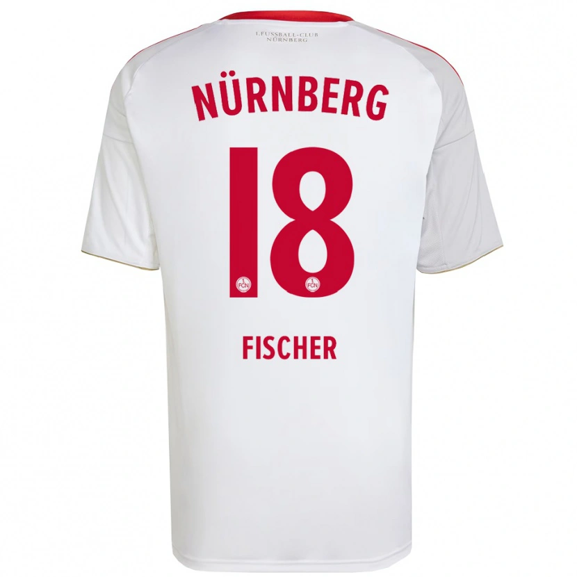 Danxen Women Jonas Fischer #18 White Red Away Jersey 2025/26 T-Shirt
