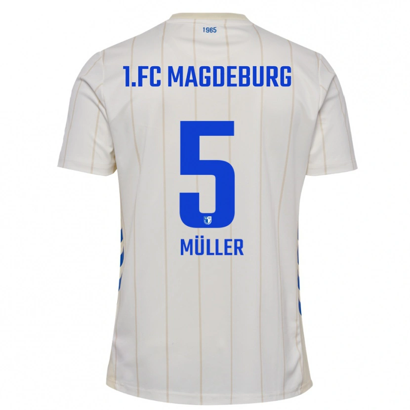 Danxen Women Tobias Müller #5 White Blue Away Jersey 2025/26 T-Shirt