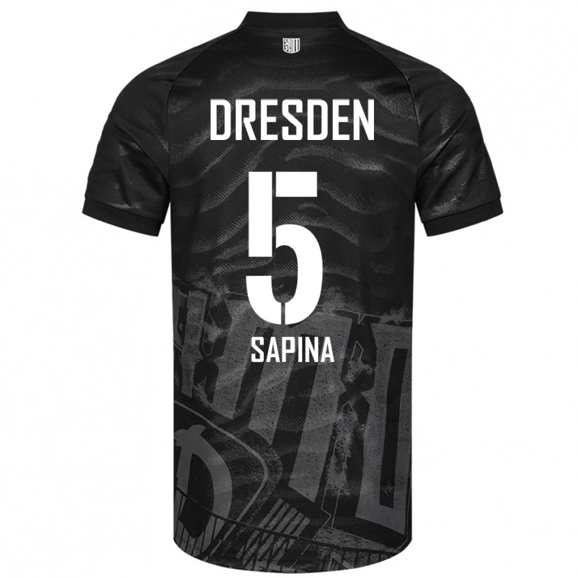 Danxen Women Vinko Sapina #5 Black Gray Away Jersey 2025/26 T-Shirt