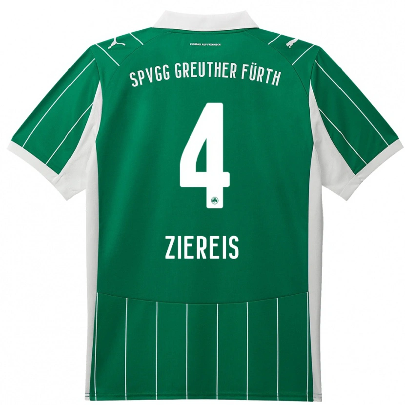 Danxen Women Philipp Ziereis #4 Green White Away Jersey 2025/26 T-Shirt