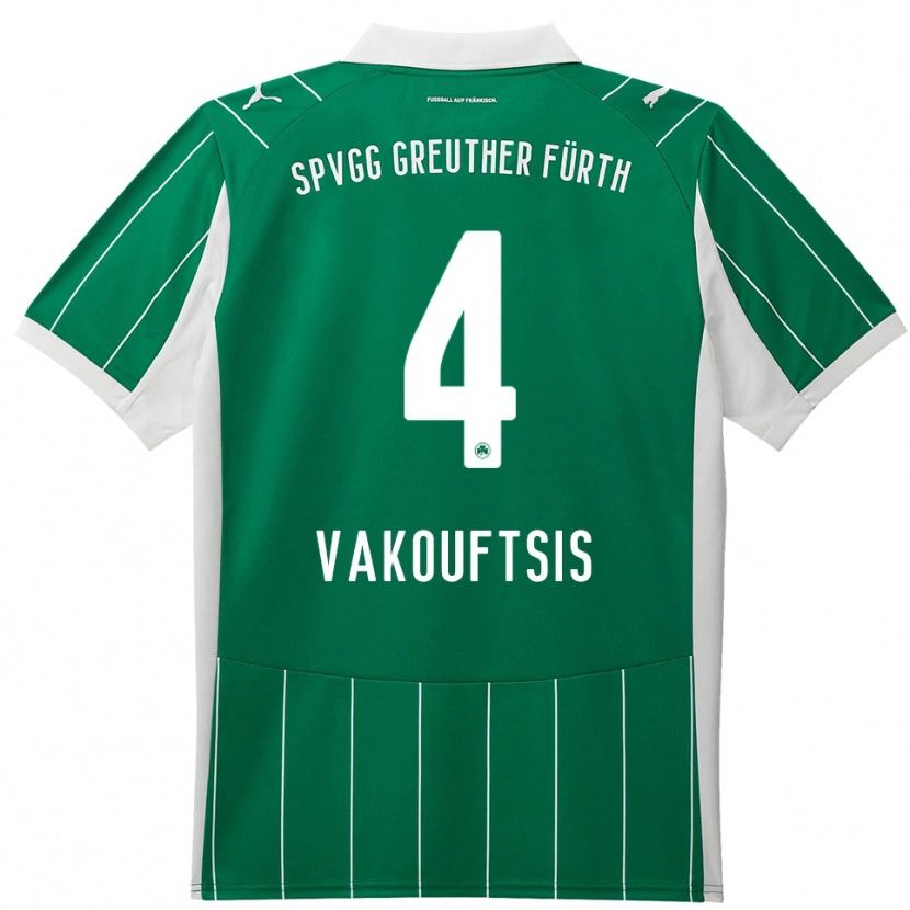 Danxen Women Nikolaos Vakouftsis #4 Green White Away Jersey 2025/26 T-Shirt