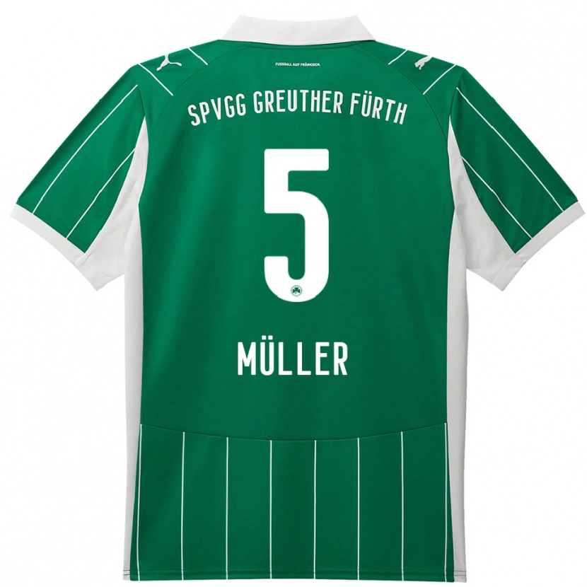 Danxen Women Linus Müller #5 Green White Away Jersey 2025/26 T-Shirt