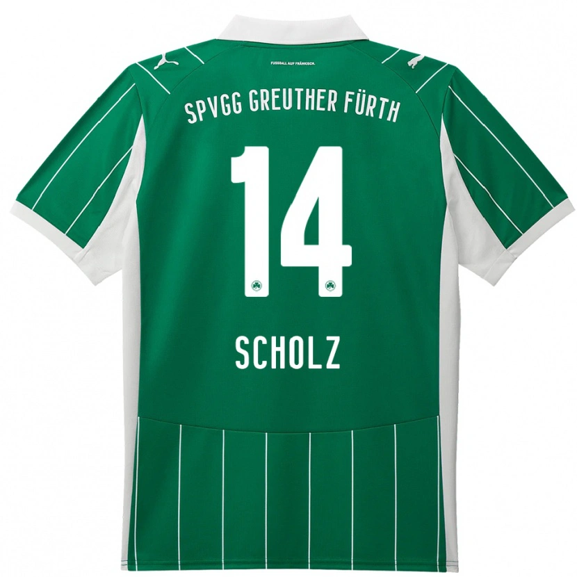 Danxen Women Yannick Scholz #14 Green White Away Jersey 2025/26 T-Shirt