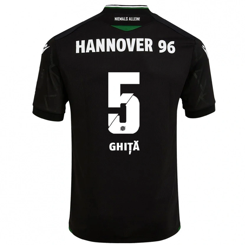 Danxen Women Virgil Ghiță #5 Black Green Away Jersey 2025/26 T-Shirt