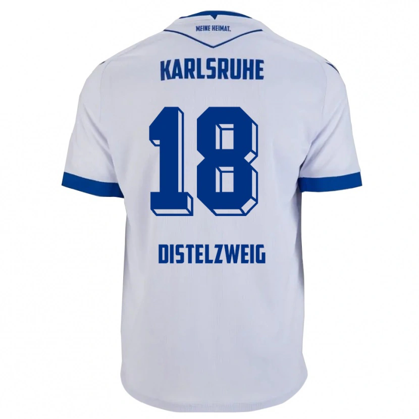 Danxen Women Jakob Distelzweig #18 White Blue Away Jersey 2025/26 T-Shirt