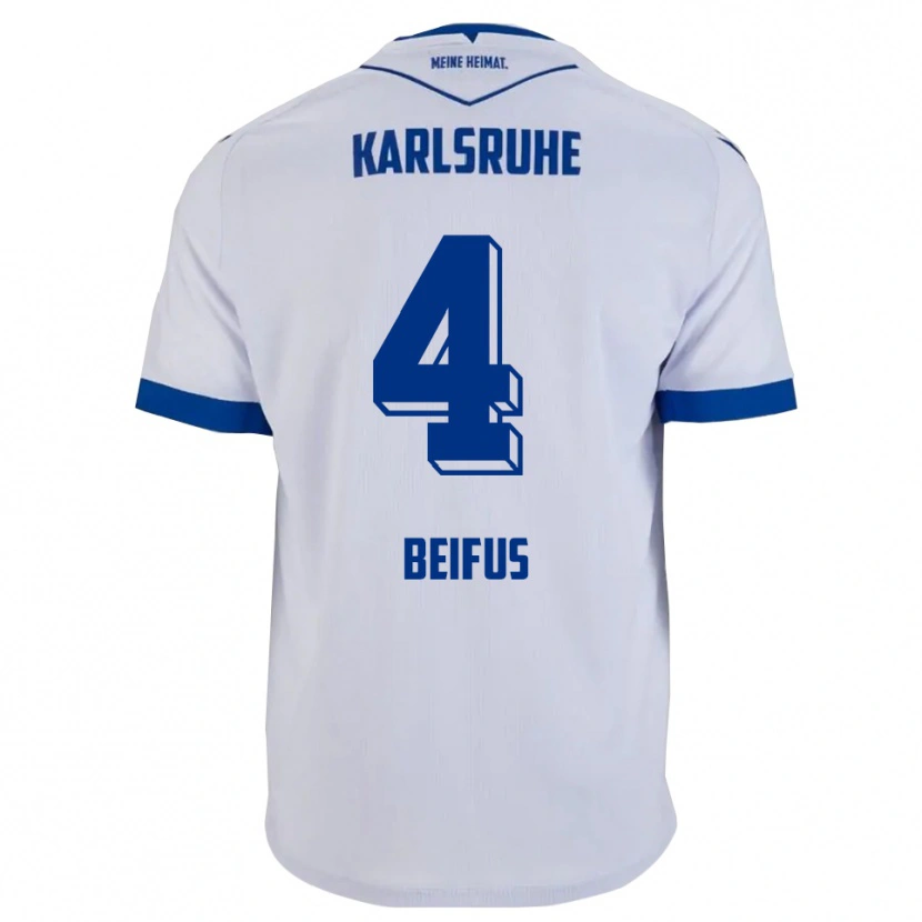 Danxen Women Marcel Beifus #4 White Blue Away Jersey 2025/26 T-Shirt