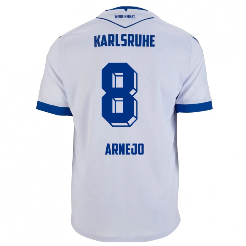 Danxen Women Diego Arnejo #8 White Blue Away Jersey 2025/26 T-Shirt