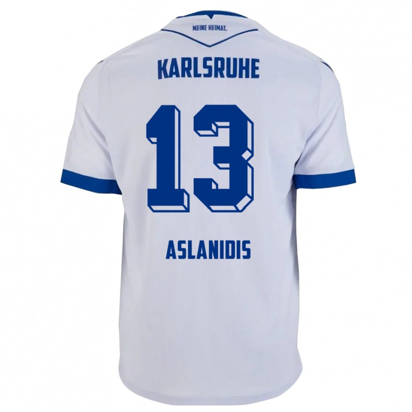 Danxen Women Ioannis Aslanidis #13 White Blue Away Jersey 2025/26 T-Shirt