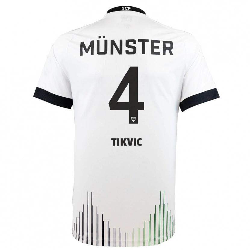 Danxen Women Antonio Tikvic #4 White Black Away Jersey 2025/26 T-Shirt