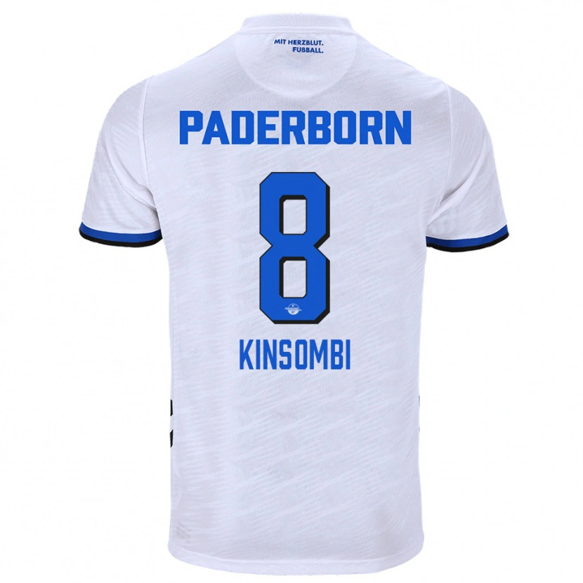 Danxen Women David Kinsombi #8 White Blue Away Jersey 2025/26 T-Shirt
