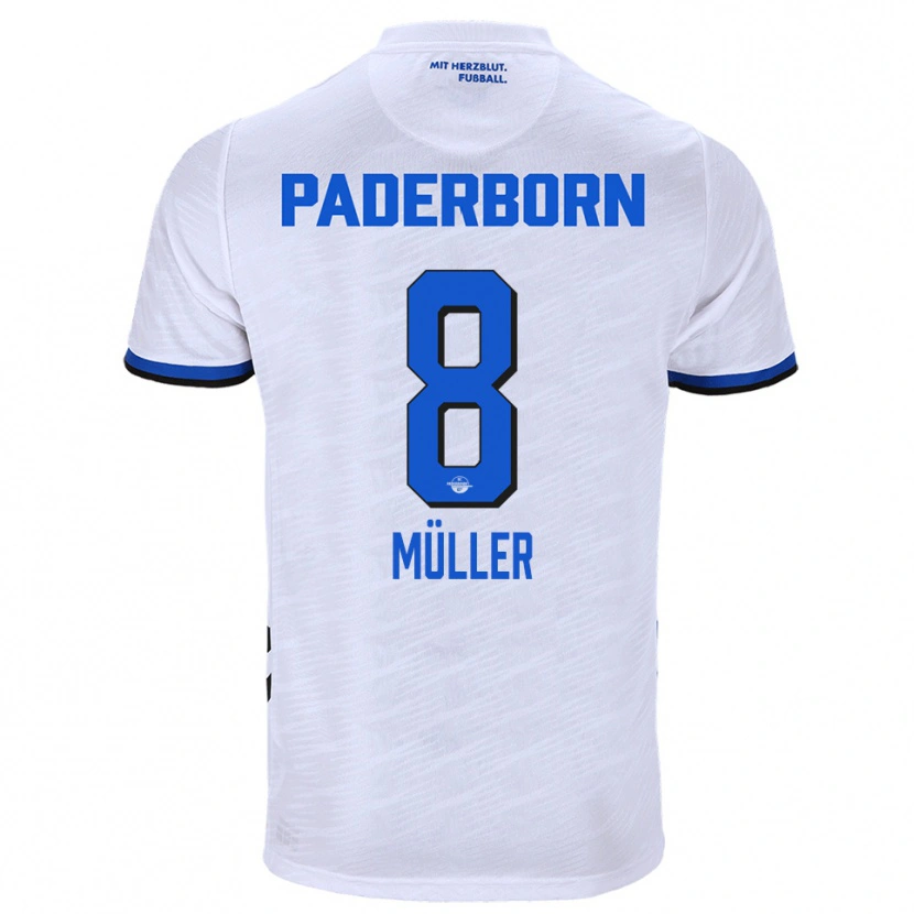 Danxen Women Carlos Müller #8 White Blue Away Jersey 2025/26 T-Shirt