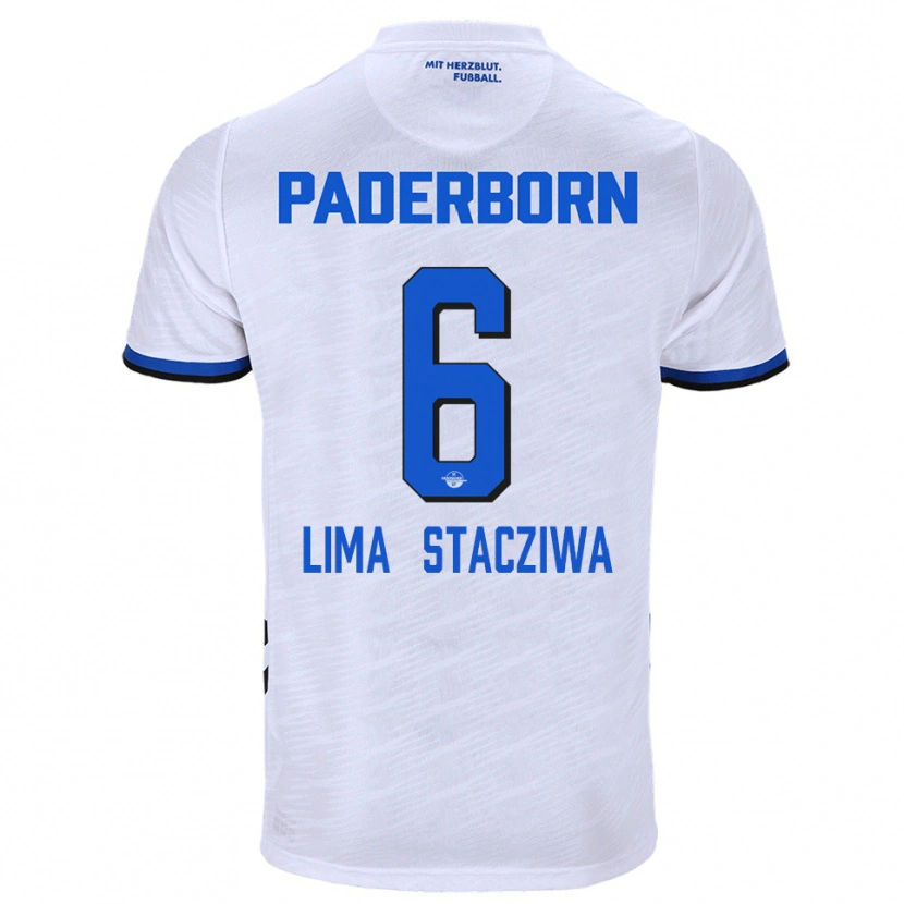 Danxen Women Neo Lima Stacziwa #6 White Blue Away Jersey 2025/26 T-Shirt