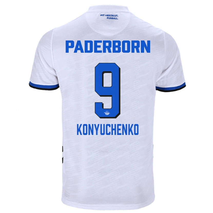 Danxen Women Yehor Konyuchenko #9 White Blue Away Jersey 2025/26 T-Shirt