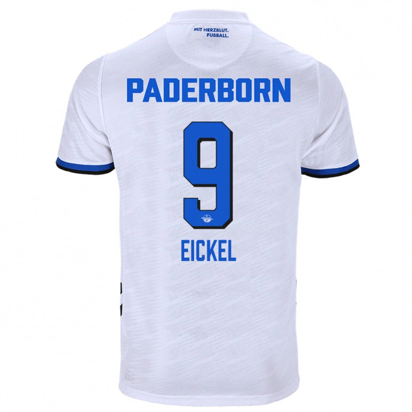 Danxen Women Lasse Eickel #9 White Blue Away Jersey 2025/26 T-Shirt