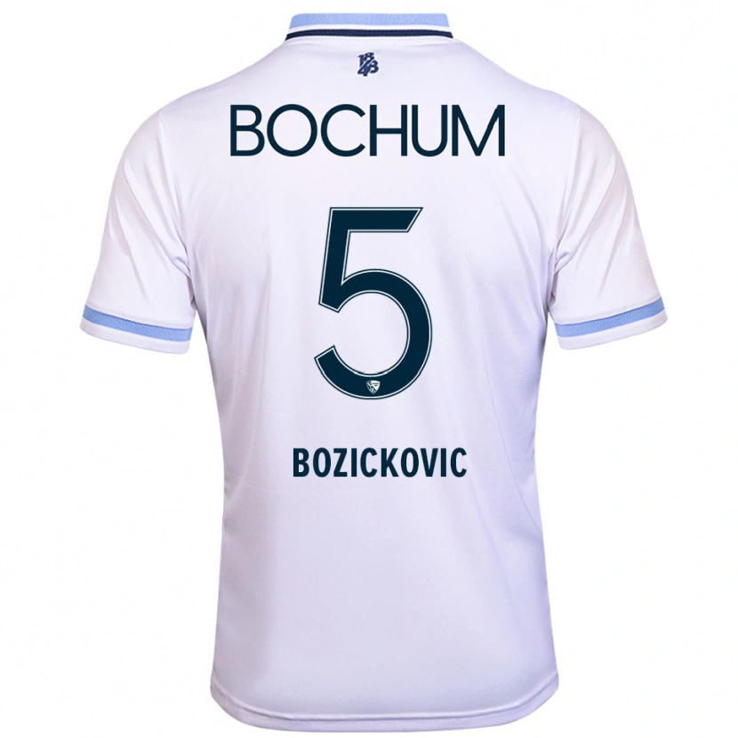 Danxen Women Niko Bozickovic #5 White Sky Blue Away Jersey 2025/26 T-Shirt