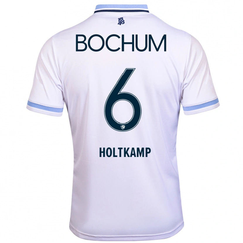 Danxen Women Lars Holtkamp #6 White Sky Blue Away Jersey 2025/26 T-Shirt