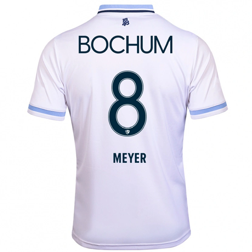 Danxen Women Tom Meyer #8 White Sky Blue Away Jersey 2025/26 T-Shirt