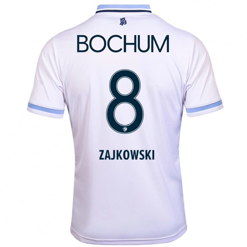 Danxen Women Cedric Zajkowski #8 White Sky Blue Away Jersey 2025/26 T-Shirt