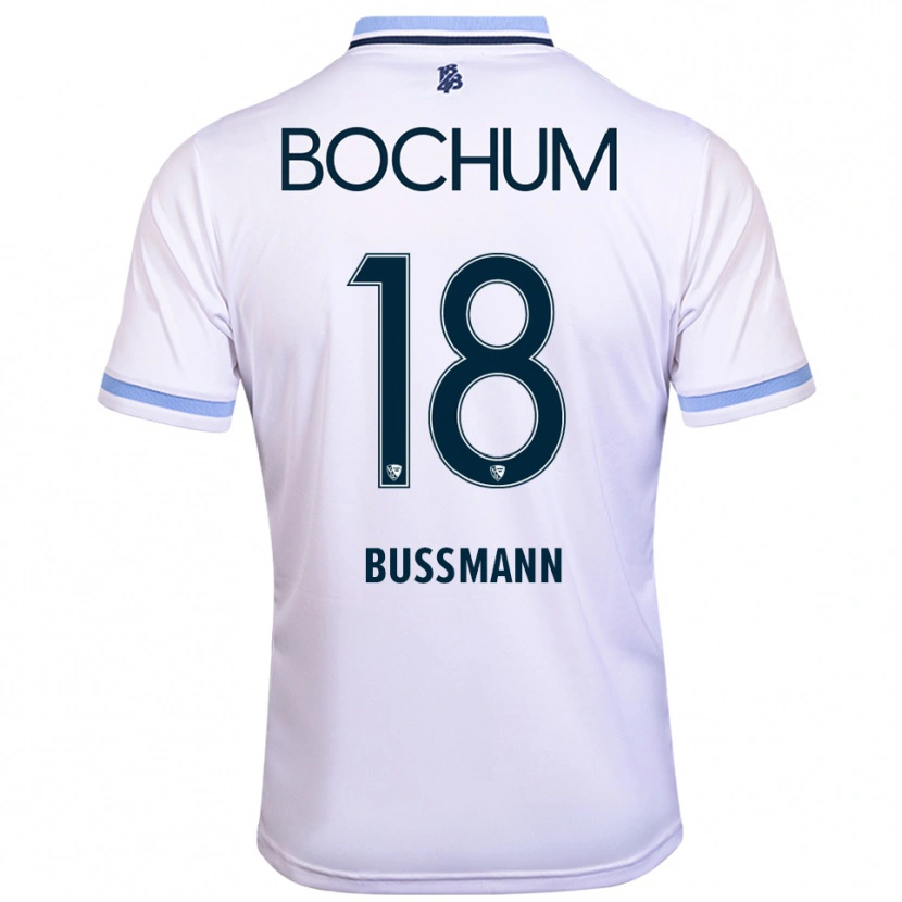 Danxen Women Benjamin Bußmann #18 White Sky Blue Away Jersey 2025/26 T-Shirt