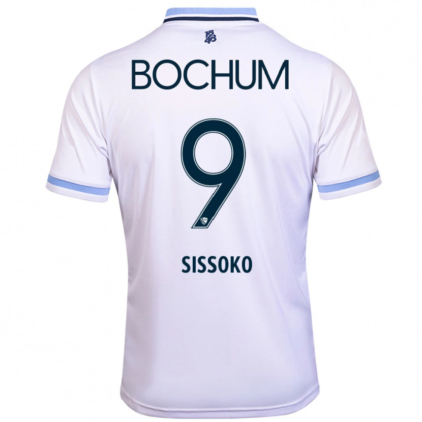 Danxen Women Ibrahim Sissoko #9 White Sky Blue Away Jersey 2025/26 T-Shirt