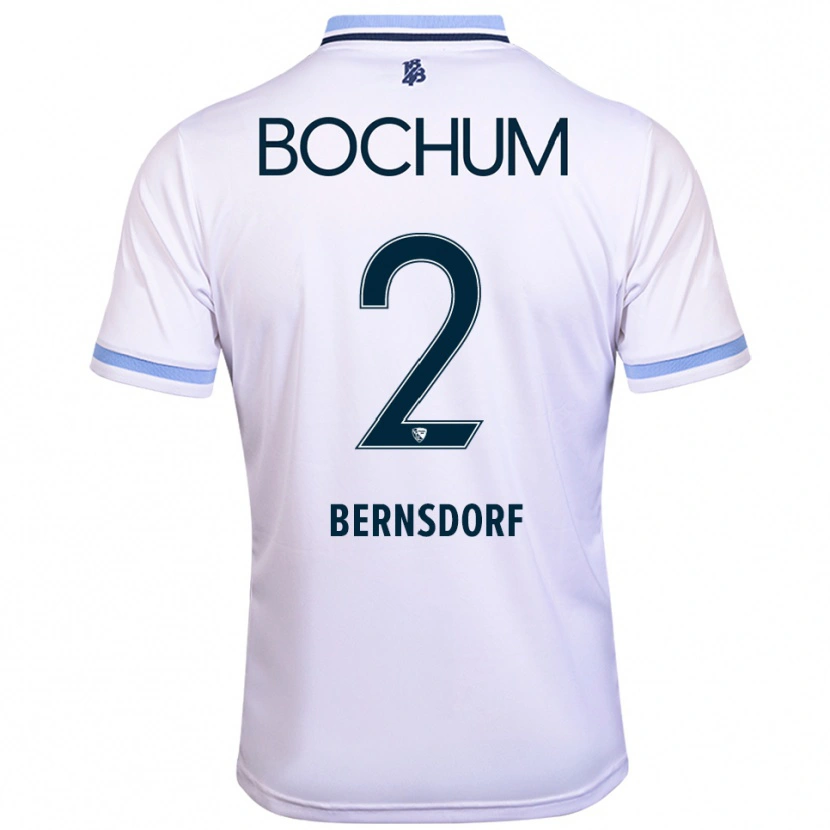 Danxen Women Luca Bernsdorf #2 White Sky Blue Away Jersey 2025/26 T-Shirt
