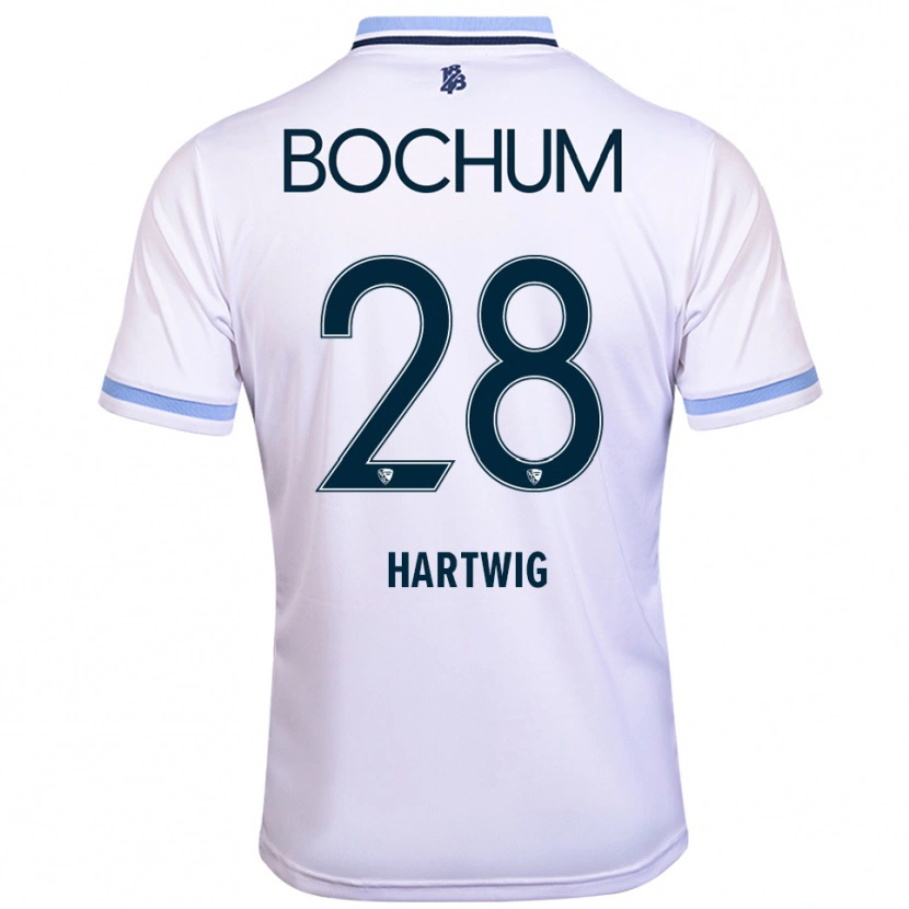 Danxen Women Luis Hartwig #28 White Sky Blue Away Jersey 2025/26 T-Shirt
