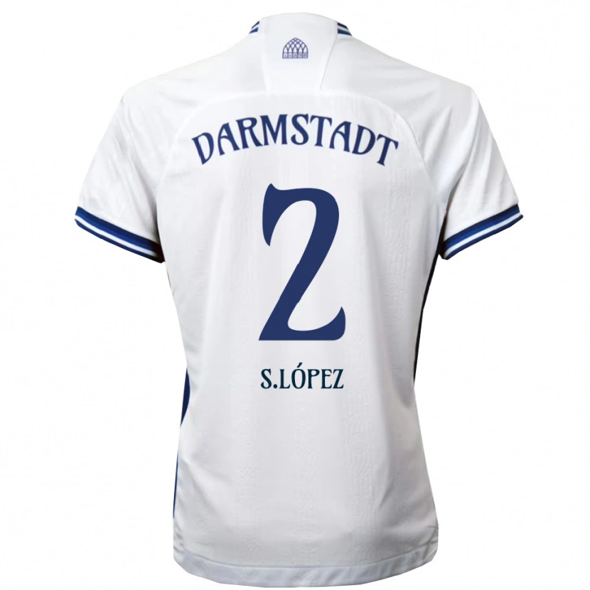 Danxen Women Sergio López #2 White Blue Away Jersey 2025/26 T-Shirt