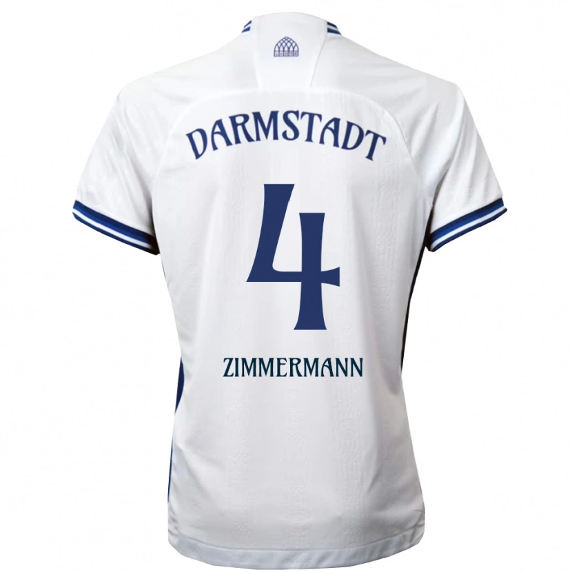 Danxen Women Christoph Zimmermann #4 White Blue Away Jersey 2025/26 T-Shirt