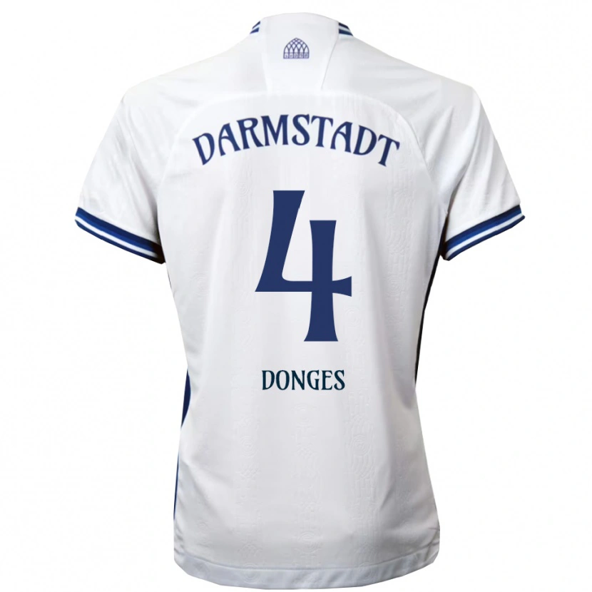 Danxen Women Julian Donges #4 White Blue Away Jersey 2025/26 T-Shirt