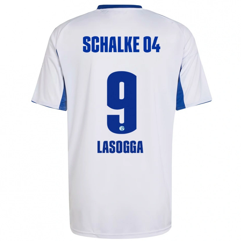 Danxen Women Pierre-Michel Lasogga #9 White Blue Away Jersey 2025/26 T-Shirt