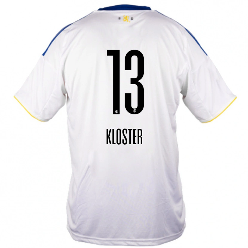 Danxen Women Tim Kloster #13 White Blue Yellow Away Jersey 2025/26 T-Shirt