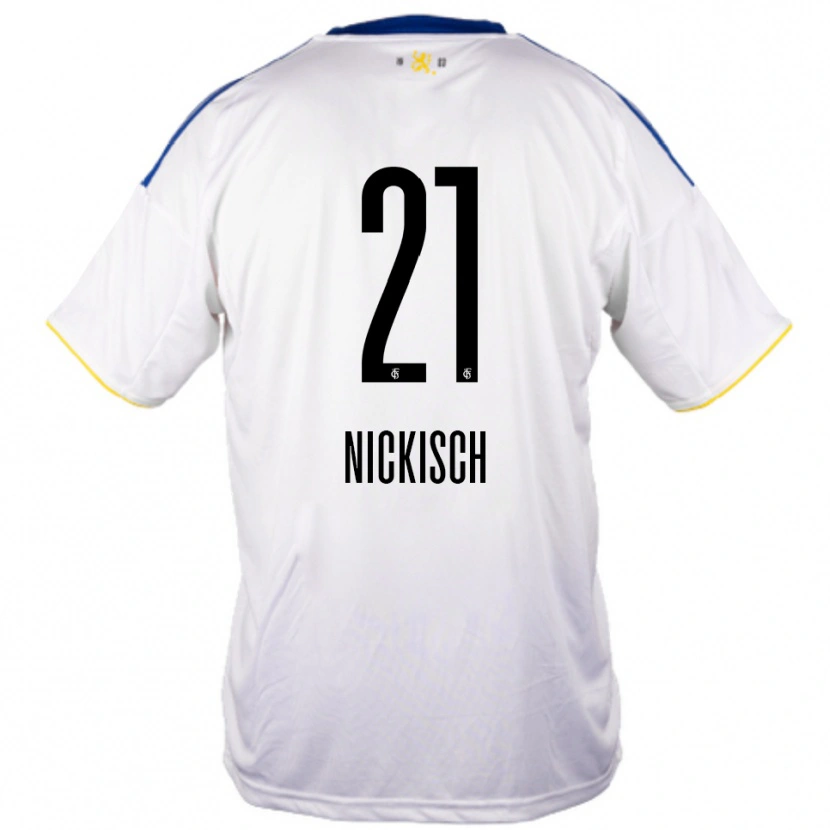 Danxen Women Jonas Nickisch #21 White Blue Yellow Away Jersey 2025/26 T-Shirt