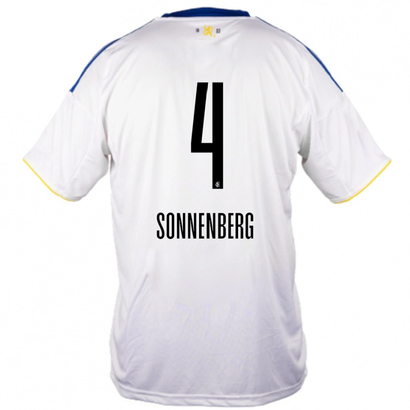 Danxen Women Sven Sonnenberg #4 White Blue Yellow Away Jersey 2025/26 T-Shirt