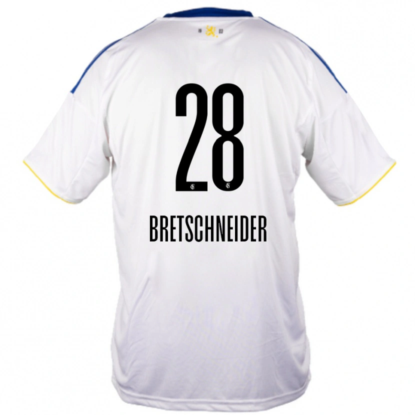 Danxen Women Niko Bretschneider #28 White Blue Yellow Away Jersey 2025/26 T-Shirt