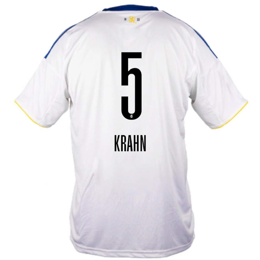 Danxen Women Elijah Krahn #5 White Blue Yellow Away Jersey 2025/26 T-Shirt