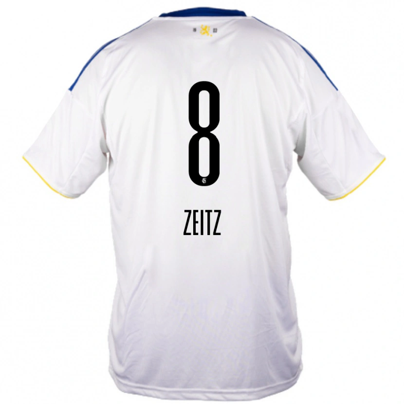 Danxen Women Manuel Zeitz #8 White Blue Yellow Away Jersey 2025/26 T-Shirt