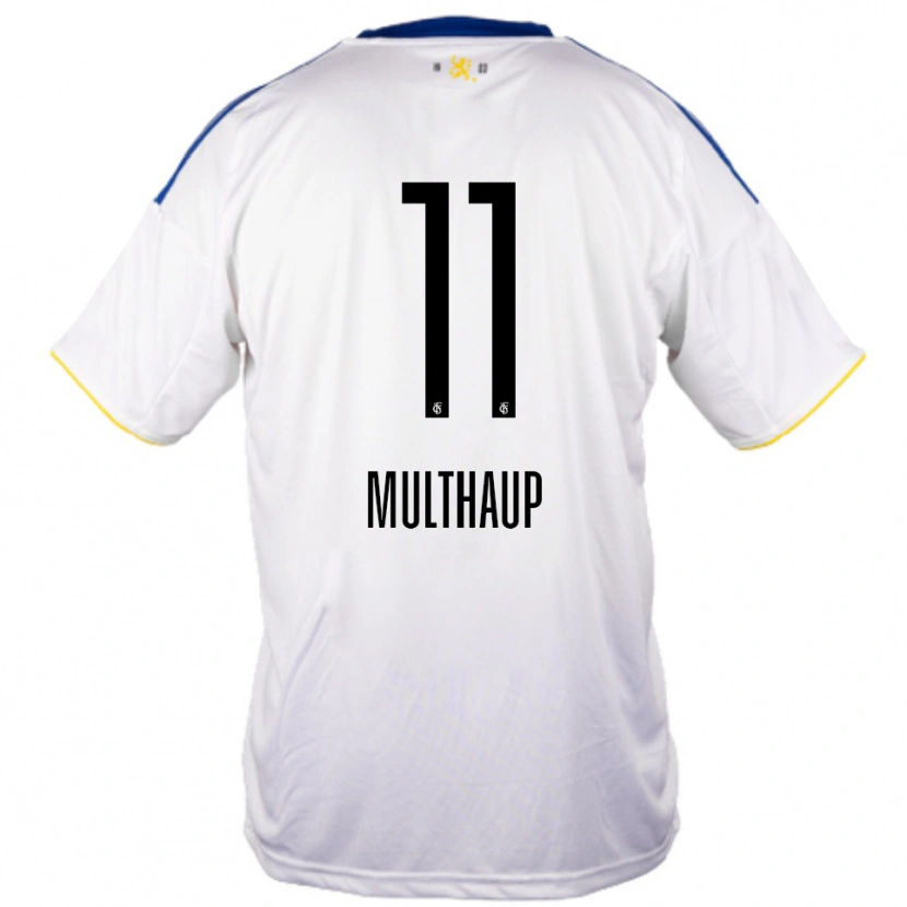 Danxen Women Maurice Multhaup #11 White Blue Yellow Away Jersey 2025/26 T-Shirt
