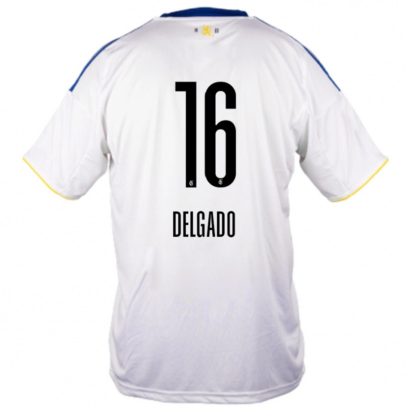 Danxen Women Thierry Delgado #16 White Blue Yellow Away Jersey 2025/26 T-Shirt
